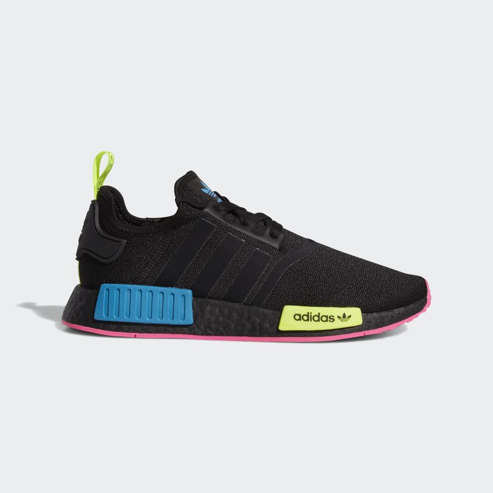 Adidas Men's NMD_R1 Originals Shoes Black/Light Turquoise/Yellow Ireland FY2749